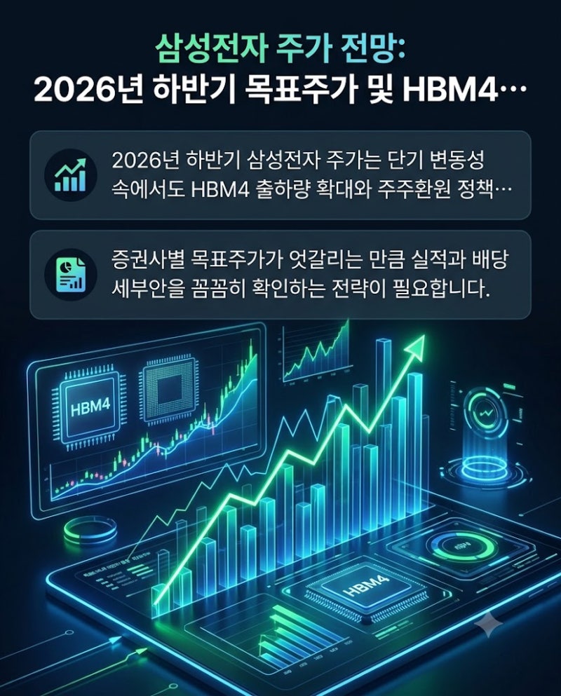 삼성전자 주가 전망: 2026년 하반기 목표주가 및 HBM4 호재 총정리