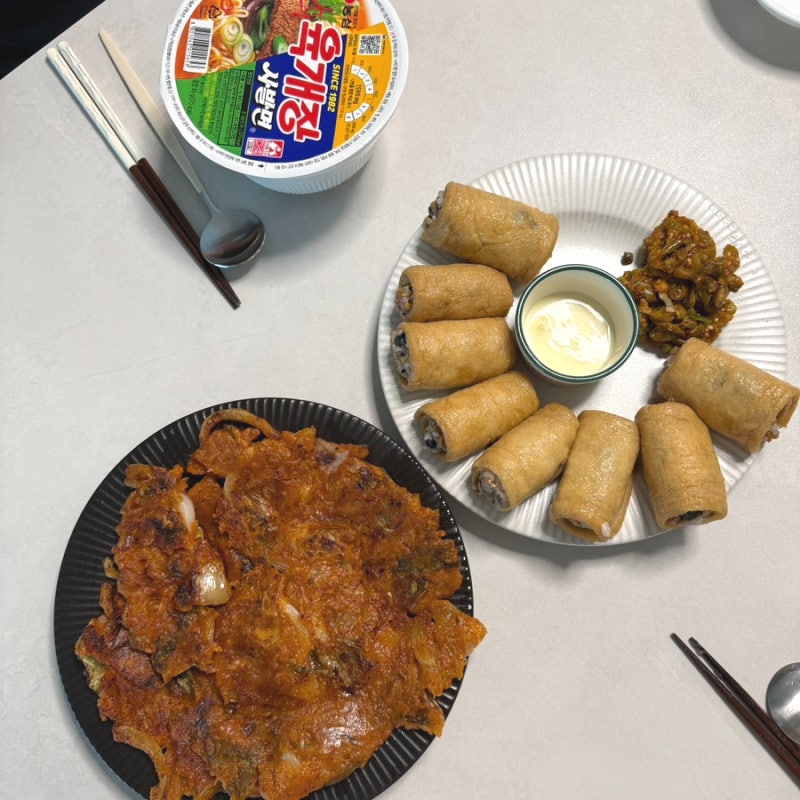 새댁요리일기 25 김치부침개 레시피, 바삭하게 감자전분+부침가루로 만들기
