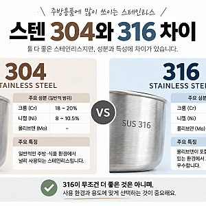 스텐 304와 316 차이, 뭐가 다를까?