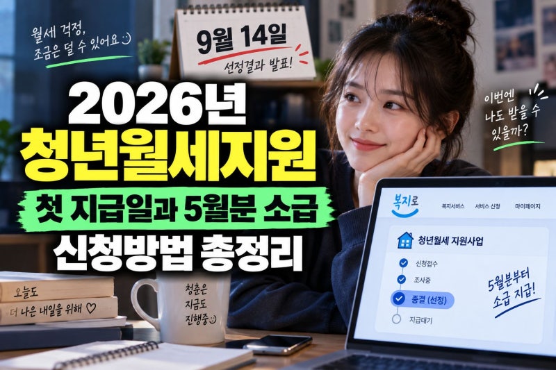 복지로 청년월세지원 신청 지급일 총정리 (+최대 100만원 받기)