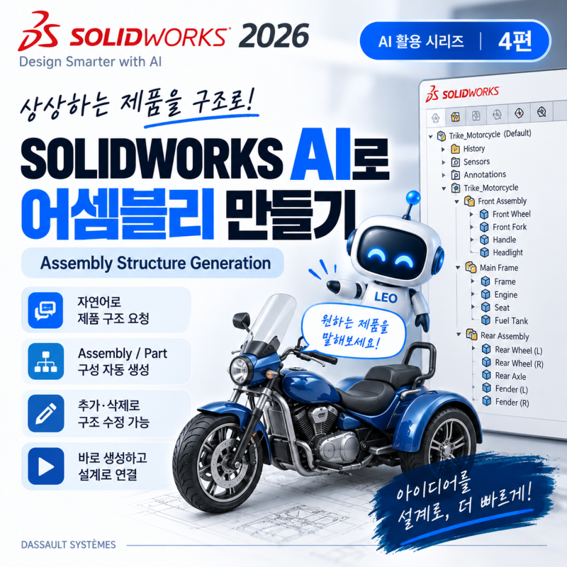 4편_SOLIDWORKS AI로 어셈블리 구조 만들기 | Assembly Structure Generation