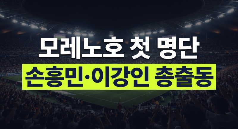 모레노호 첫 A매치 명단 발표…손흥민·이강인·김민재 등 최정예 총출동