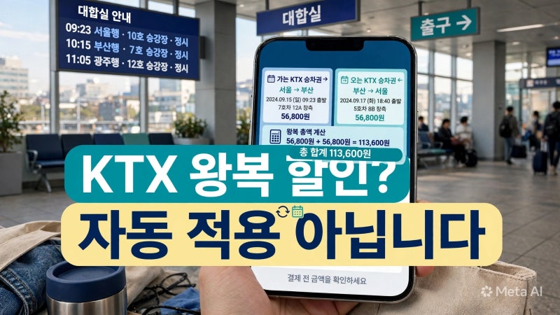 ️ KTX 왕복 할인 있을까?｜편도 2장·왕복 예매·할인받는 방법 총정리