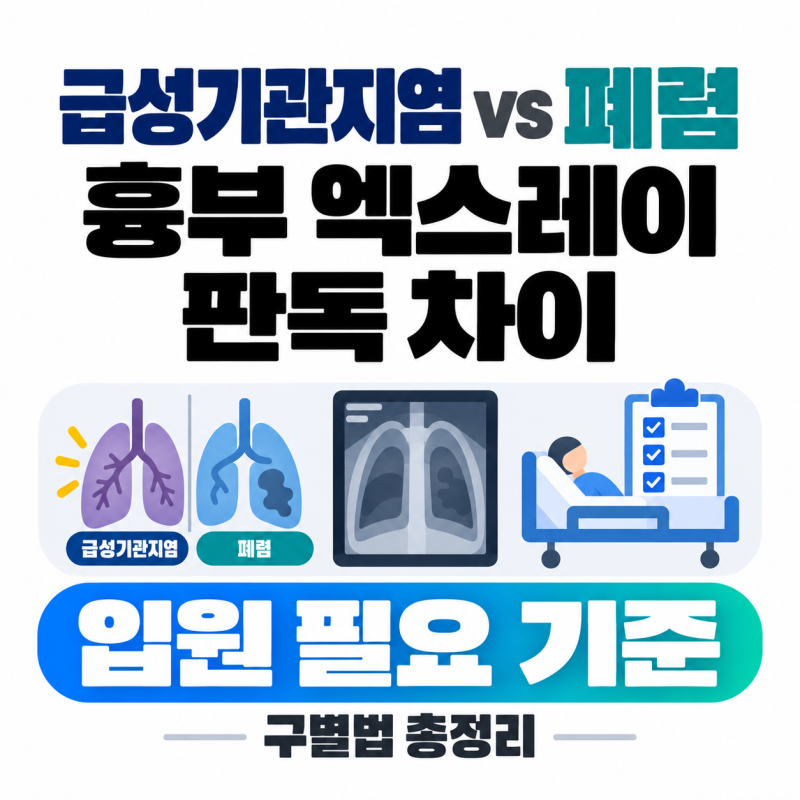 급성기관지염과 폐렴 구별법: 흉부 엑스레이 판독 차이와 입원 기준 총정리