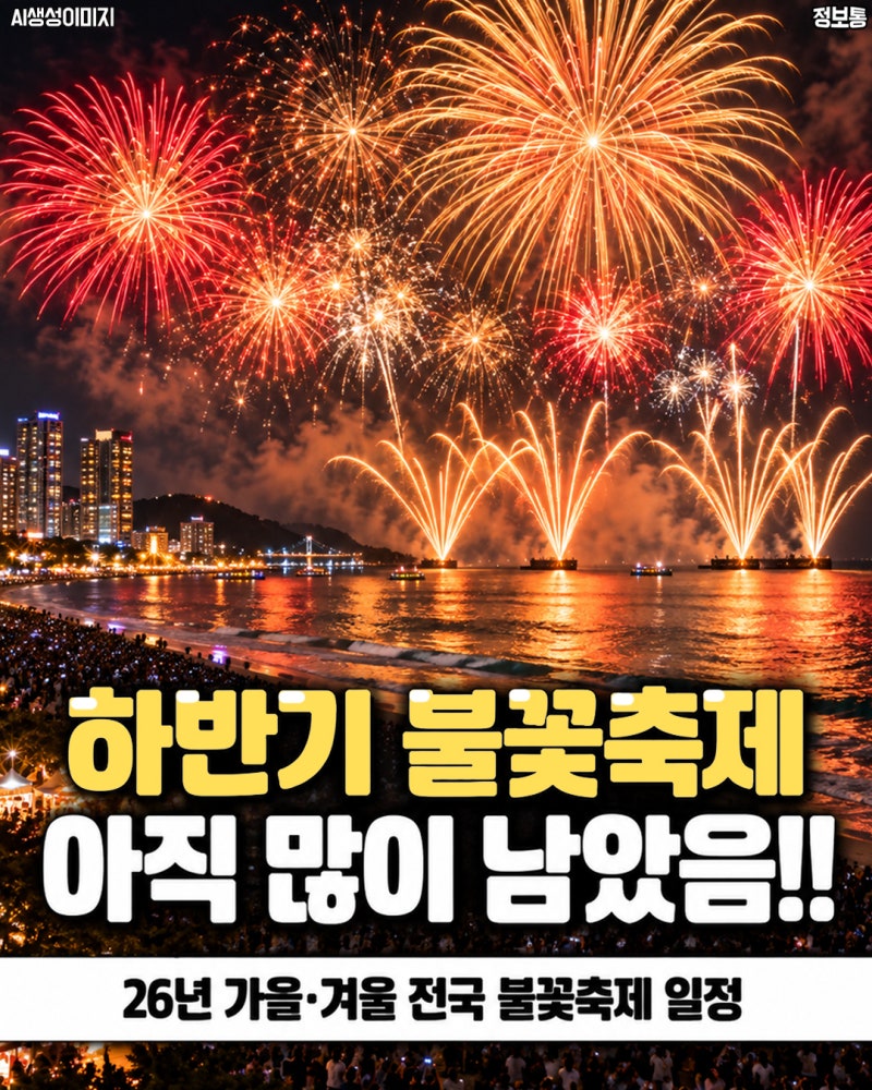 2026 하반기 전국 불꽃축제·야간축제 6곳｜부산·여수·포항 등 일정 총정리