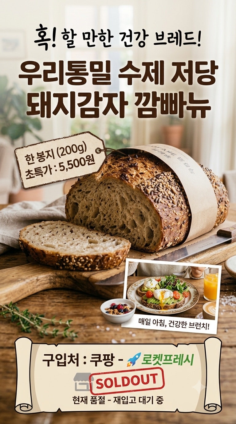 손예진 돼지감자빵 깜빠뉴 아침빵으로 추천! 쿠팡 로켓프레시