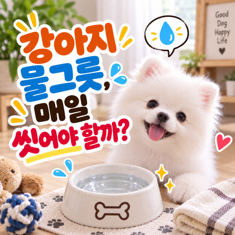 강아지 물그릇 매일 씻어야 할까? 물만 담아도 세균이 생길까?
