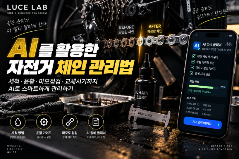 AI를 활용한 자전거 체인 관리법｜세척·윤활·마모점검·교체시기까지 관리하기