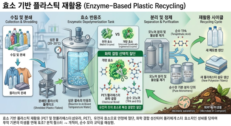 [친환경 바이오] 플라스틱 쓰레기가 완전 제로? '효소 기반 생물학적 재활용'