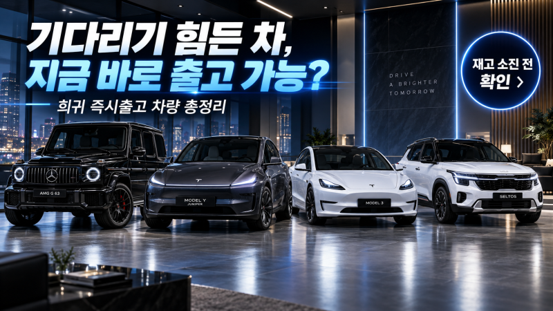 계약하면 수개월 대기? AMG G63·테슬라 모델Y 주니퍼·셀토스 즉시출고 희귀 재고 총정리