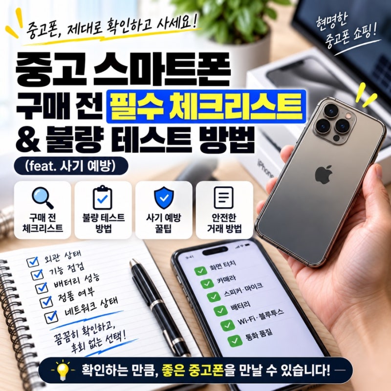 중고 스마트폰 구매 전 필수 체크리스트 & 불량 테스트 방법 (feat. 사기 예방)