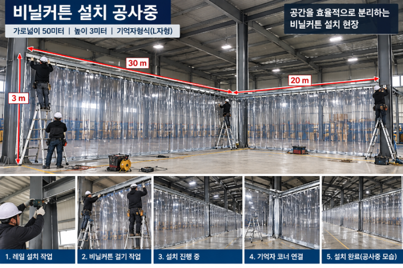 비닐커튼설치 가리개커튼 인테리어커튼 바람막이커튼 공간분리커튼 벽면인테리어커튼