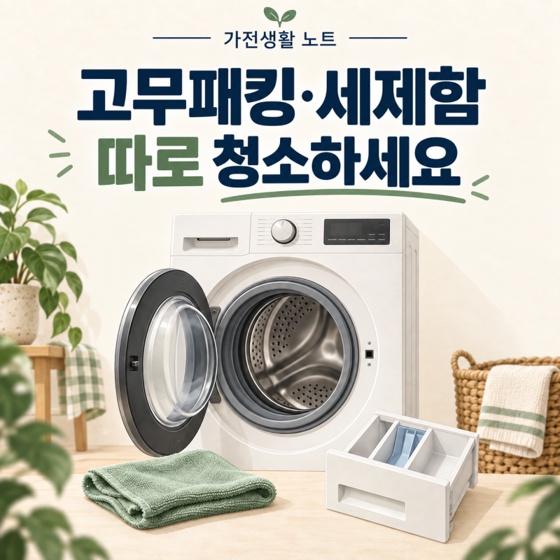 드럼세탁기 고무패킹 청소, 세제함까지 따로 확인하는 순서