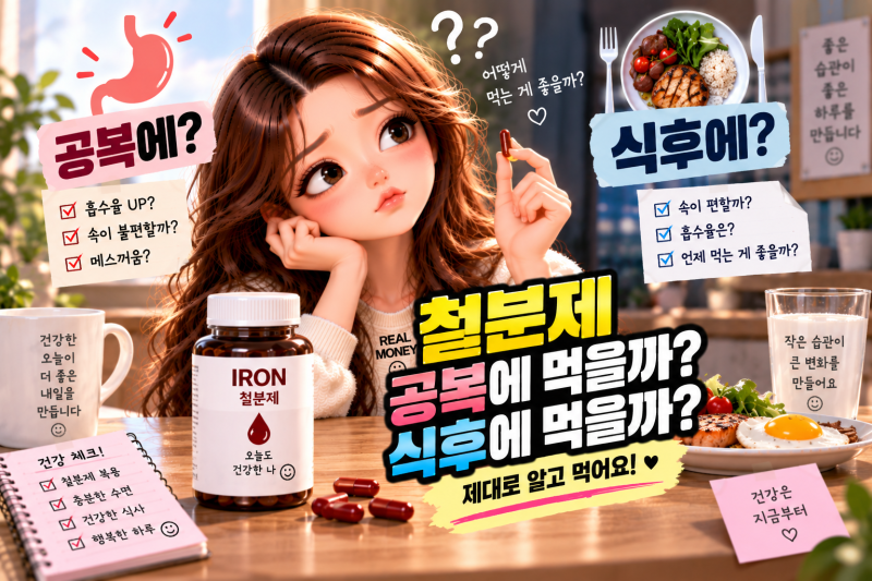 철분제 공복에 먹어야 할까? 식후 복용·커피·우유까지 총정리