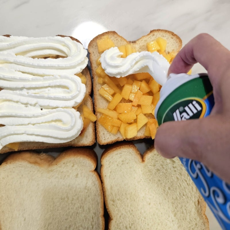 복숭아 후르츠 산도 만들기, 복숭아 이렇게 먹어도 맛있네... 과일 샌드위치 레시피