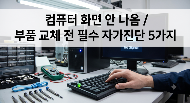 컴퓨터 화면 안나옴 증상, 본체는 켜지는데 신호 없음 해결법 5가지