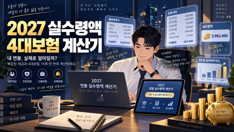 [재테크] 2027년 예산안 반영, 직장인 건보료·연봉 실수령액 계산기 완전정리: 4대보험 확정 ....