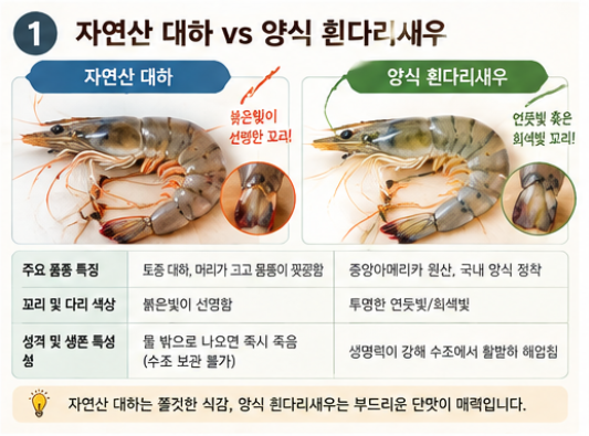 가을 대하철의 진실｜자연산 대하와 양식 흰다리새우 구별법 및 굵은소금 냄비구이 팁
