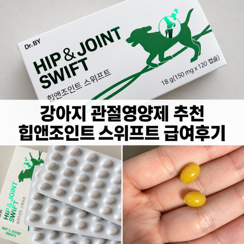 강아지 관절영양제 추천 힙앤조인트 스위프트 두 번째 재구매 후기｜슬개골 1기 푸숑 급여중