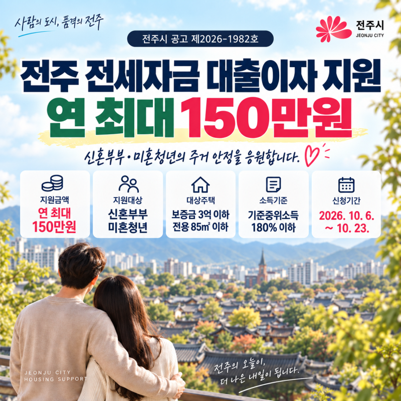 2026년 전주시 전세자금 대출이자지원 사업 총정리