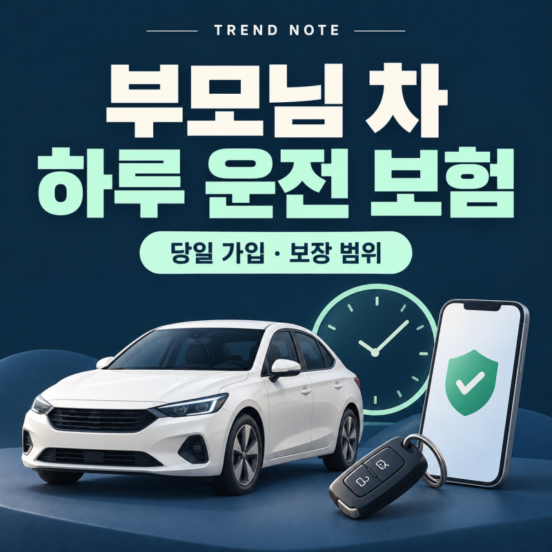 부모님 차 하루 운전 보험, 당일 가입과 보장 범위 정리