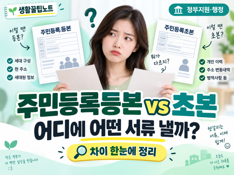 주민등록등본과 초본 차이, 어디에 어떤 서류를 내야 할까?