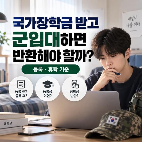 국가장학금 받고 군입대하면 반환해야 할까? 등록·휴학 기준 정리 (2026)