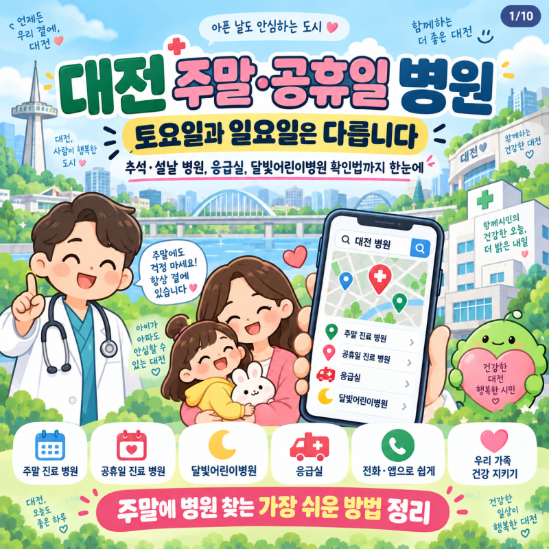 “명절에 병원이 닫았다면?” 대전 주말·공휴일 병원, 응급실 찾는 순서