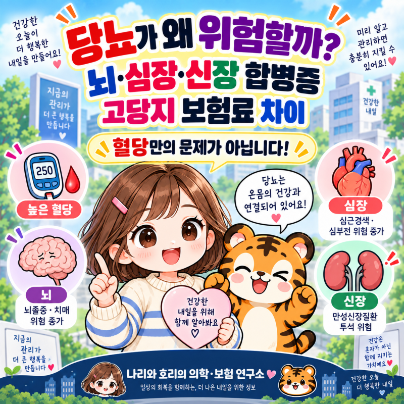 당뇨가 왜 위험할까?｜뇌·심장·신장 합병증부터 고당지 보험료 차이까지