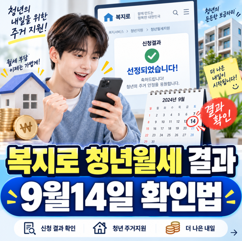 복지로 청년월세 "9월 14일 지났는데 왜 안 뜨지…" 지원금 결과 확인할 3곳