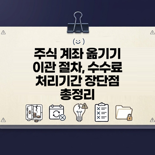 주식 계좌 옮기기 이관 절차 수수료 처리 기간 장단점 확인해 보기