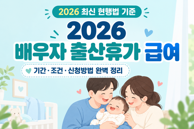 2026년 배우자 출산휴가 급여 총정리: 휴가 기간부터 상한액, 회사 대위신청 방법까지!