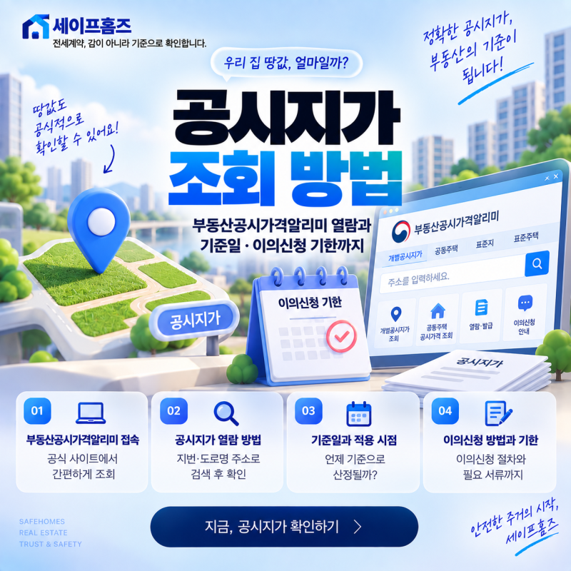 공시지가 조회 방법 부동산공시가격알리미 열람과 기준일 이의신청 기한