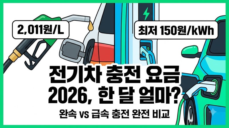 전기차 충전 요금 2026 — 아이오닉 5·EV6 한 달 실제 얼마 나오고, 어떻게 하면 반값 되나