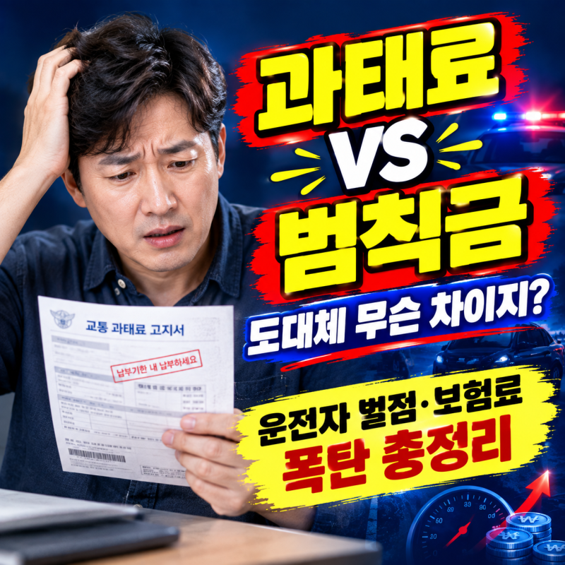 모르고 내면 돈 버린다? 교통위반 과태료 범칙금 결정적 차이와 보험료 할증 피하는 꿀팁