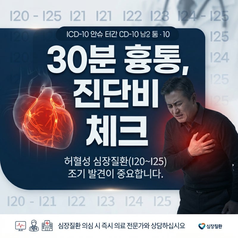 허혈성 심장질환 증상 및 종류별 차이, 진단비 보험 코드(I20~I25) 총정리