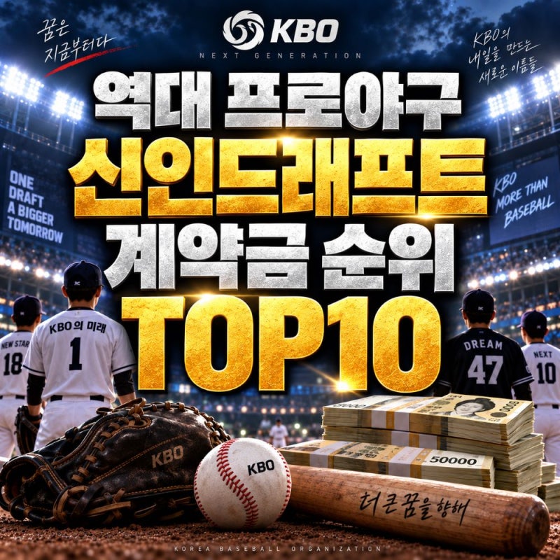 "역대 프로야구 신인드래프트 계약금 순위 TOP10", 한기주 10억 20년째 1위