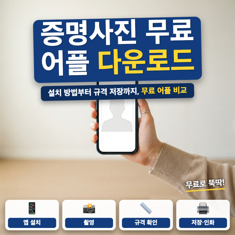 증명사진 무료 어플 다운로드 사용 방법 (+ 셀프증명, 여권사진 규격)