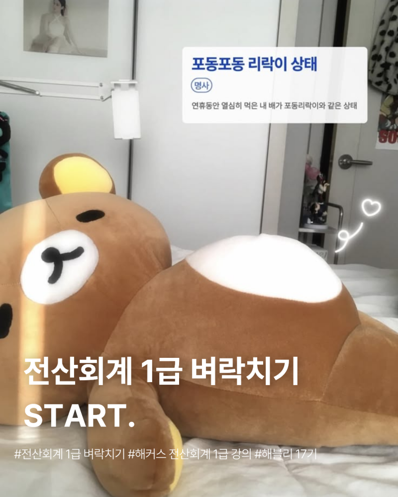 [해블리 17기] 전산회계 1급 벼락치기 도전기 - 해커스 전산회계 1급 강의 추천