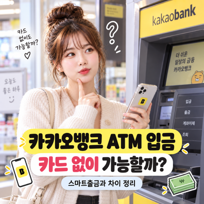 카카오뱅크 ATM 입금, 카드 없이 가능할까? 스마트출금과 차이 정리