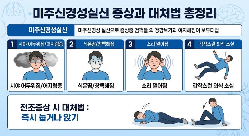 미주신경성실신 증상 4가지와 실신 직전 반드시 알아야 할 대처법