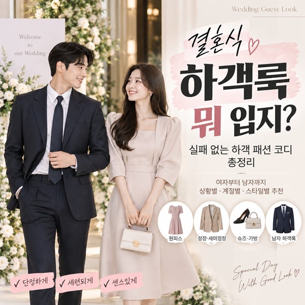 결혼식 하객룩 뭐 입지? 실패 없는 여자 남자 하객 패션 코디 총정리