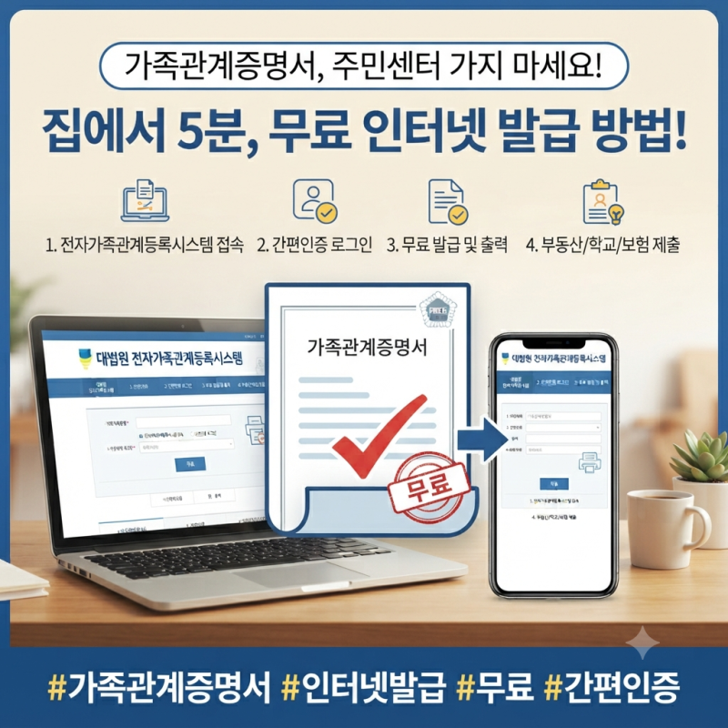가족관계증명서 인터넷 발급, 5분이면 끝나요 (+주민센터 안 가도 되는 이유)