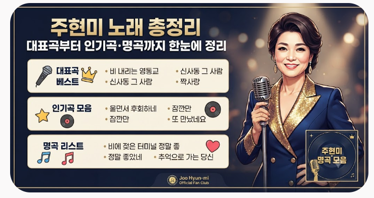 주현미 노래 대표곡부터 인기곡·명곡까지 한눈에 정리