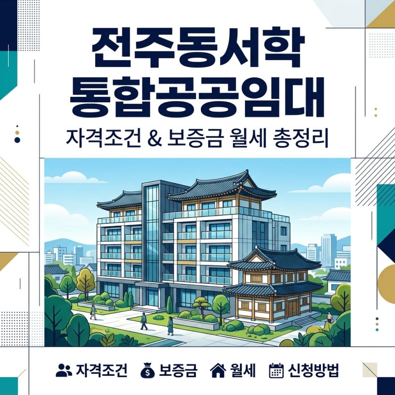 전주동서학 통합공공임대 자격조건 및 보증금 월세 총정리