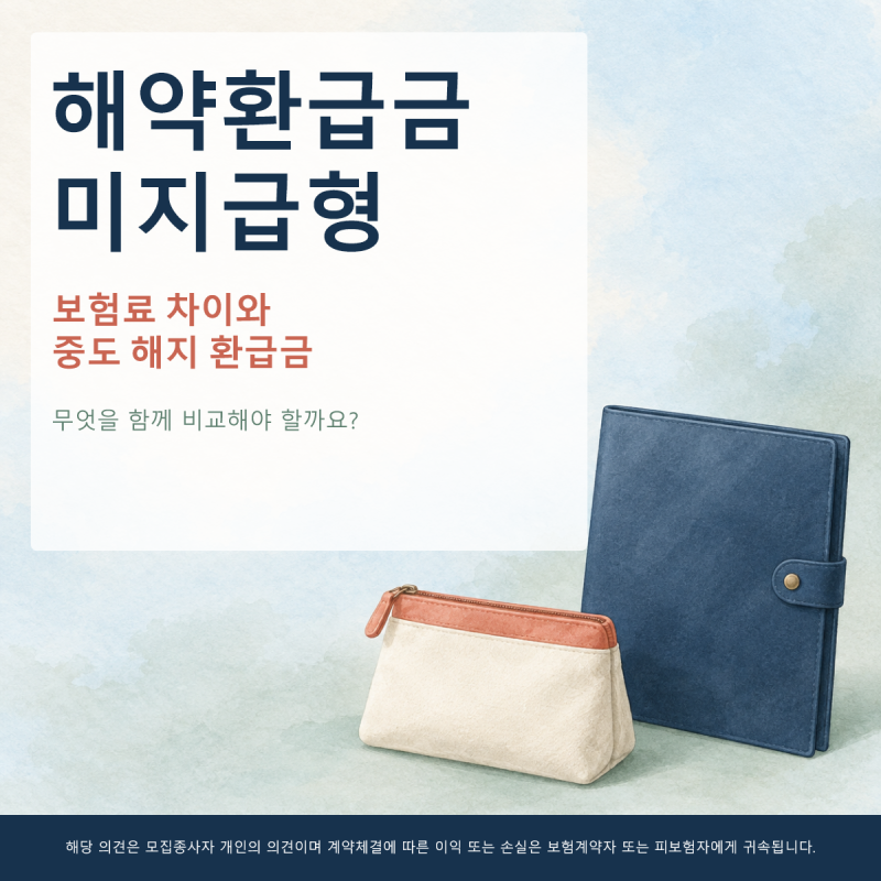 해약환급금미지급형, 표준형과 보험료·환급금 차이는?