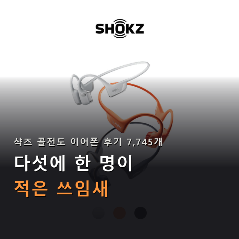 샥즈 골전도 이어폰 후기 7,745개, 다섯에 한 명이 적은 쓰임새ㅣ오픈런 프로 2