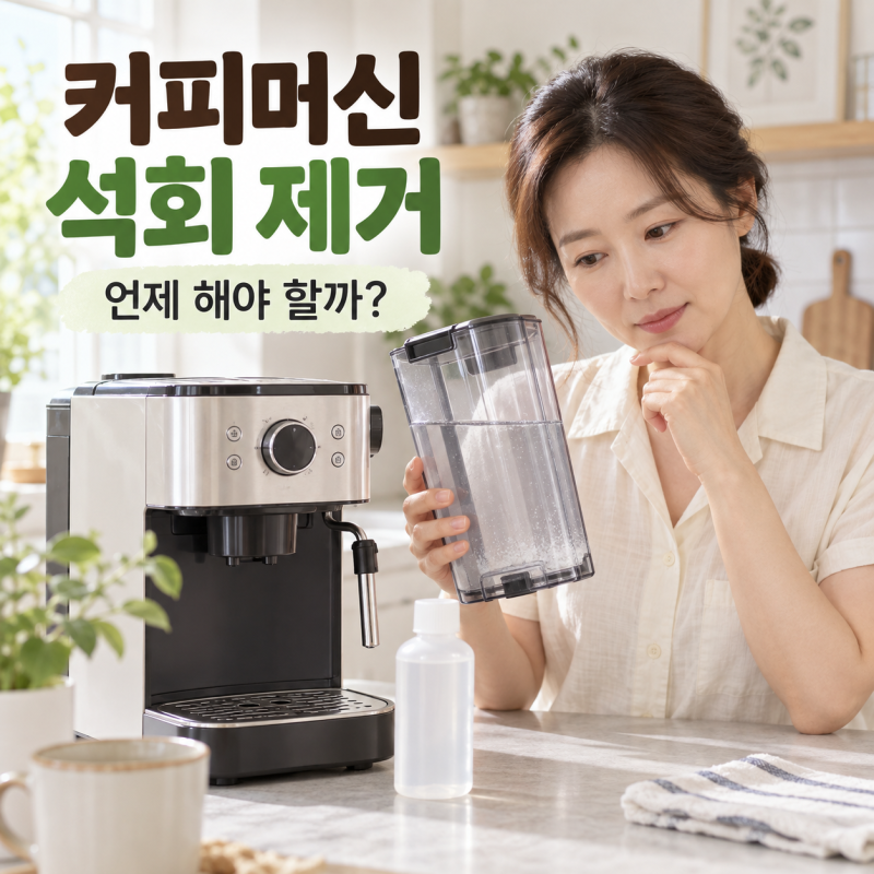 커피머신 물이 느리게 나오면 왜 그럴까? 석회 신호·제거방법 정리