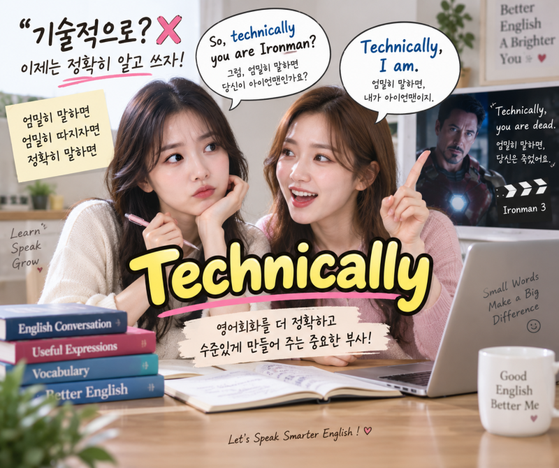 영어회화에서 자주 쓰는 부사 Technically 뜻, ‘기술적으로’가 아니라 ‘엄밀히 말하면’