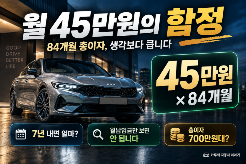 “월 45만원이면 산다는데…” 자동차 84개월 할부, 총이자는 얼마일까?